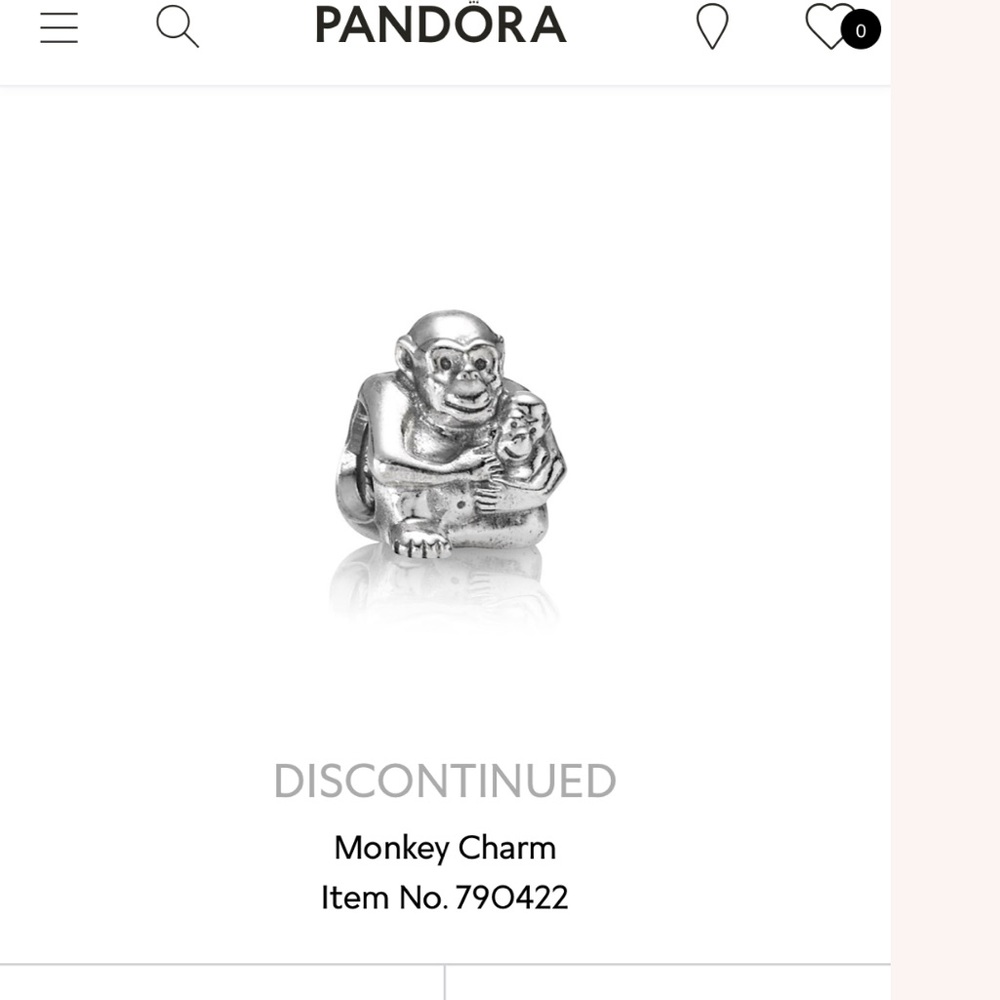 Pandora retired monkey and baby charm 790422